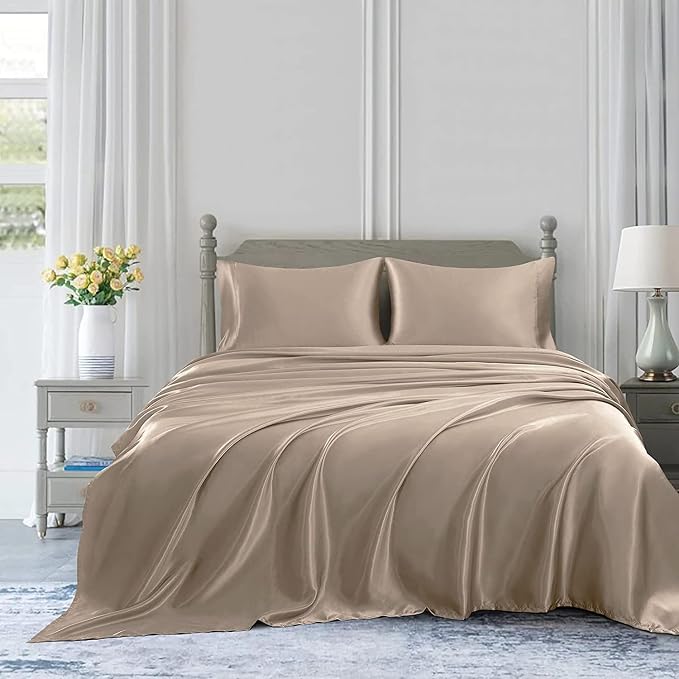 Homiest Taupe Satin Flat Sheet - Image 5