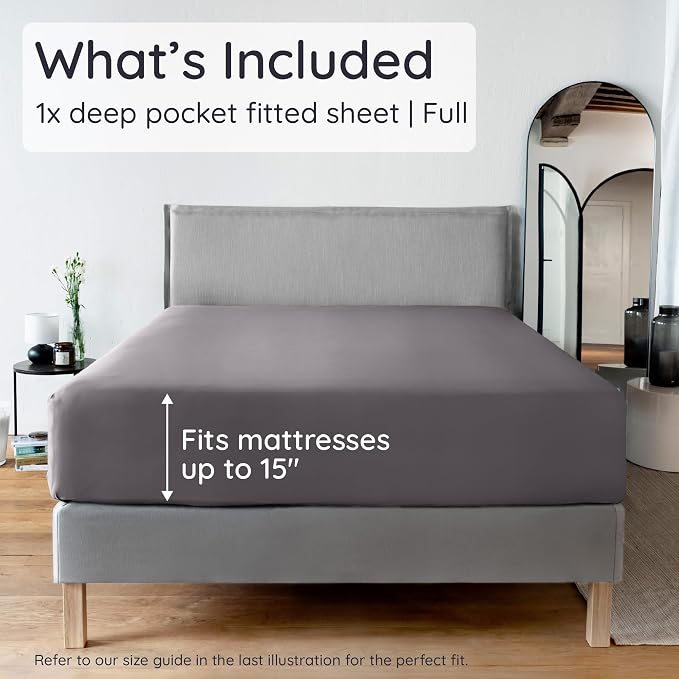 Bambaw 100% Viscose Derived from Bamboo Fitted Sheet Full Size, Cooling Fitted - Image 2