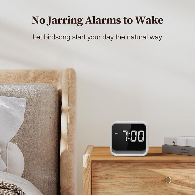 HOUSBAY Wooden Sound Machine Alarm Clock - Image 3