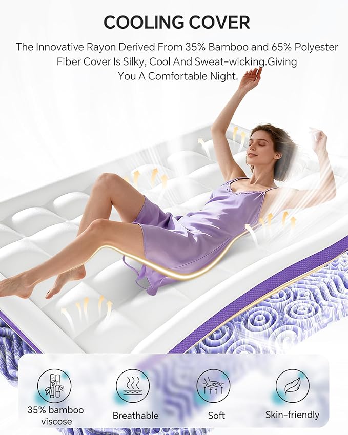 ChiXpace Dual Layer 4 Inch Memory Foam Mattress Topper Full - Image 6