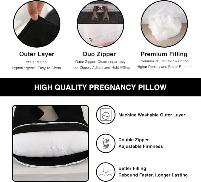 ALLOPERA Pregnancy Pillow, Full Body Maternity Pillow 57 inch, - Image 4