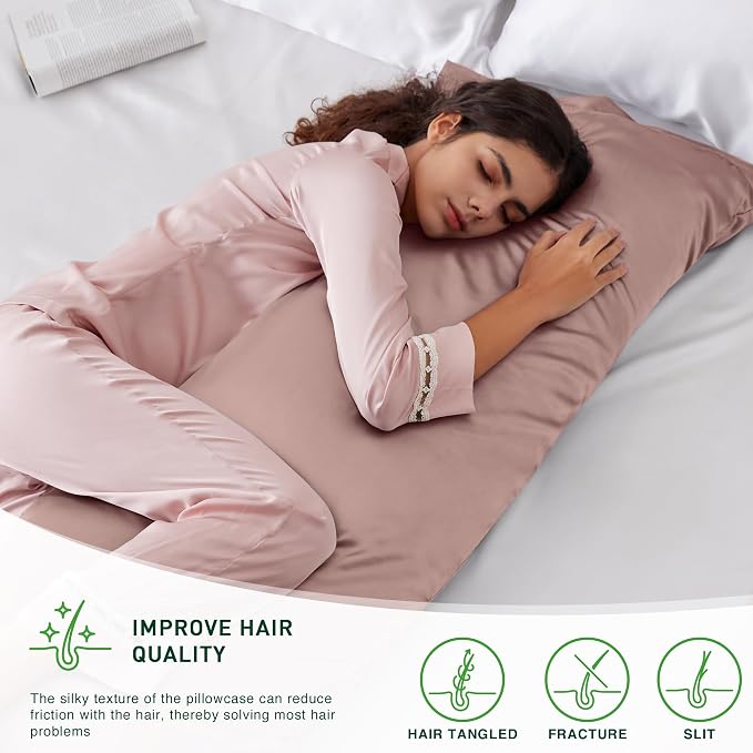 Love's cabin Satin Body Pillowcase 20x54, Cooling Pillow Cover - Image 2