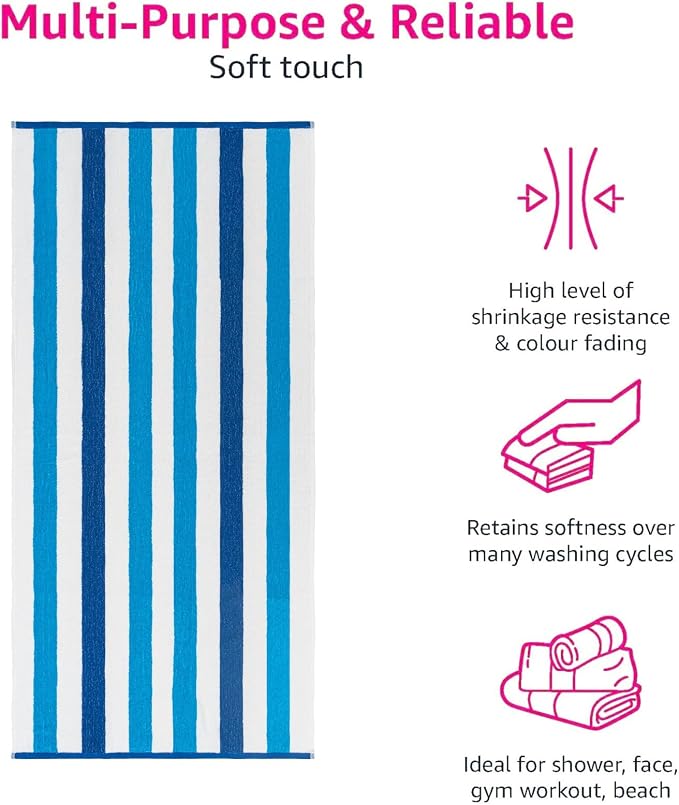 CASA COPENHAGEN Monaco Beach Towels Designed in Denmark Rough and Tough - Image 3