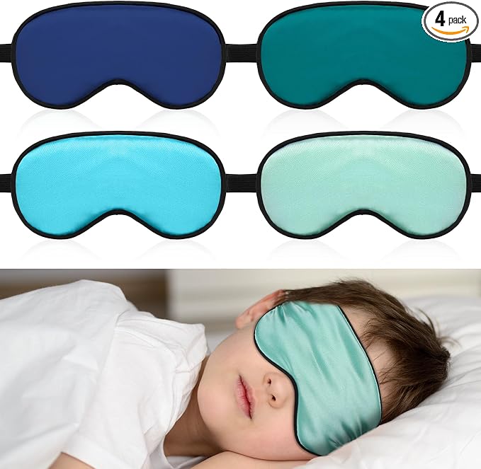 Sintege 4 Pcs Silk Eye Mask for Sleeping Kids Soft Eye Cover by Sintege