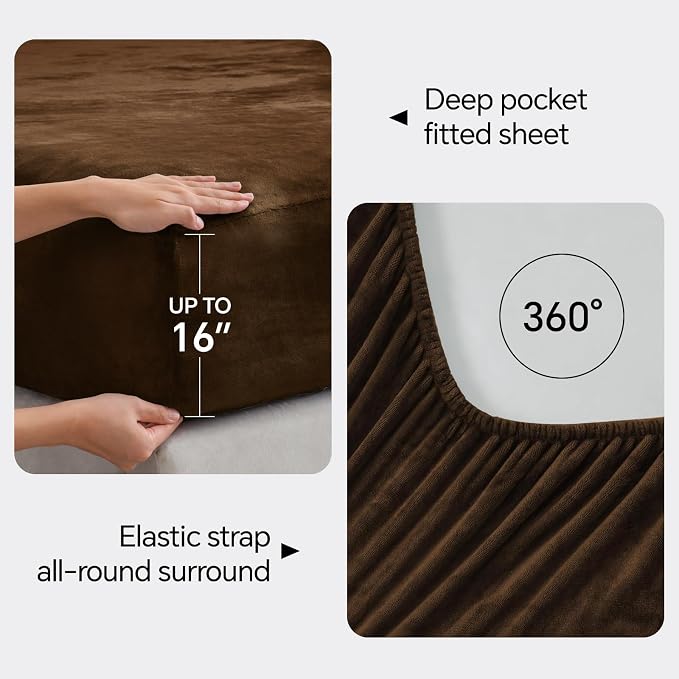 BEDELITE Flannel Sheets Twin Size Brown - Image 4