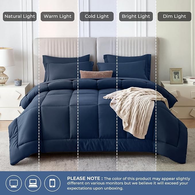 Sasttie Twin Comforter Set, 5 Pieces Bed in a Bag Twin, Complete Bedding Set - Image 9