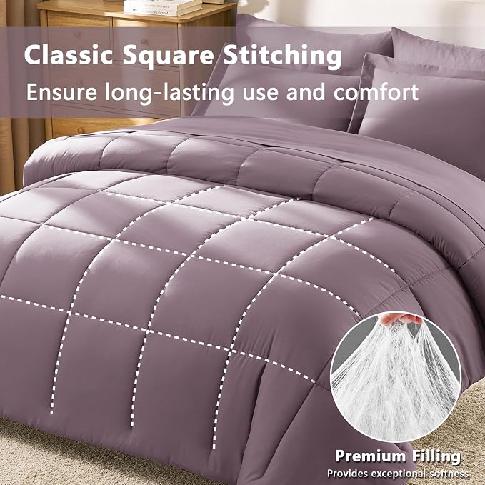 CozyLux Full Size Comforter Sets Dusty Purple - Image 6