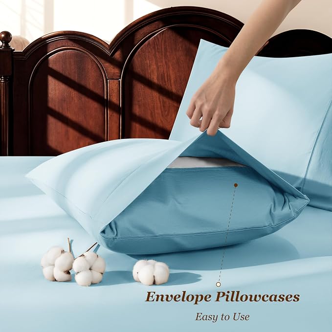 LBRO2M 1000 Thread Count 100% Egyptian Cotton Sheets Set King Size, 4 Piece - Image 6