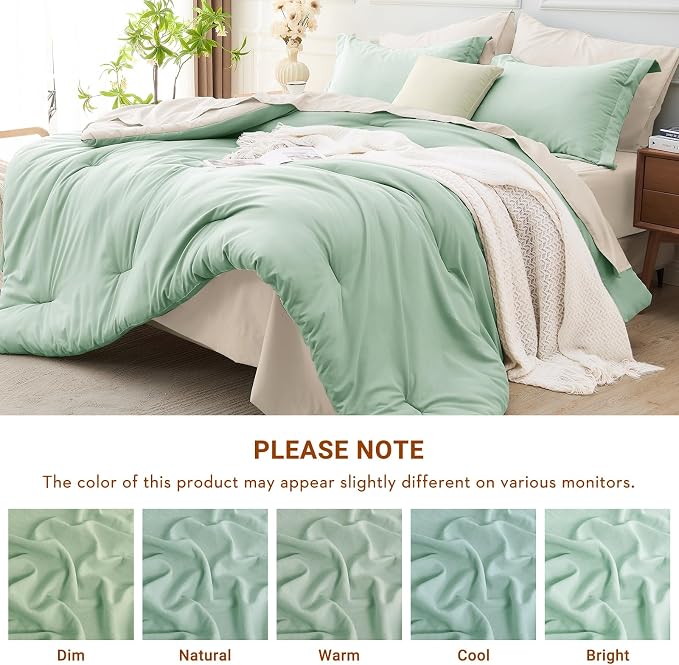 MUXHOMO 7 Pieces Queen Comforter Set, Soft Bed in a Bag Queen Size, All Season - Image 6