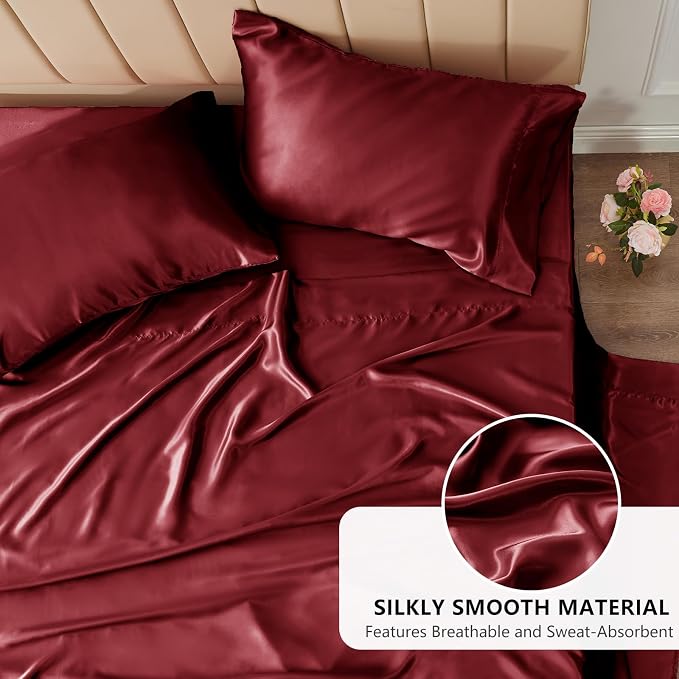 CozyLux Satin Sheets Full Size Sheets - Image 3