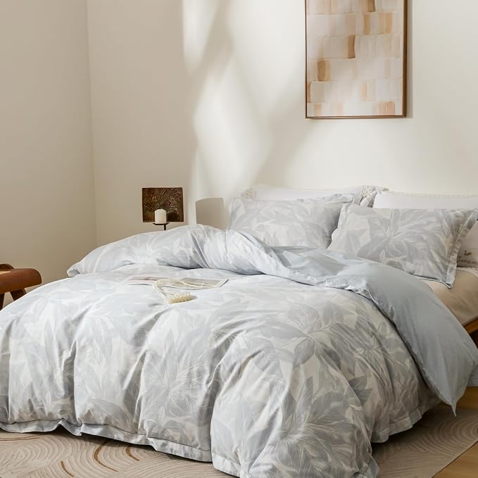 OAITE Duvet Cover Set Twin Size Floral Pattern Ultra Soft 100% Cotton Duvet - Image 2