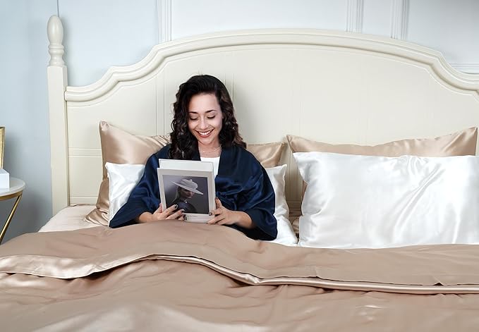 100% Mulberry Silk Pillowcase for Hair and Skin, 22 Momme Pure Natural Silk - Image 2