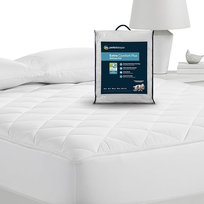 Serta Air Dry Extra Comfort Plus 100% Cotton Fabric Quilted Mattress Pad - Image 6