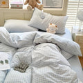 Nayoroom Blue Gingham Duvet Cover Queen Size Reversible Plaid Checkered Duvet by Nayoroom