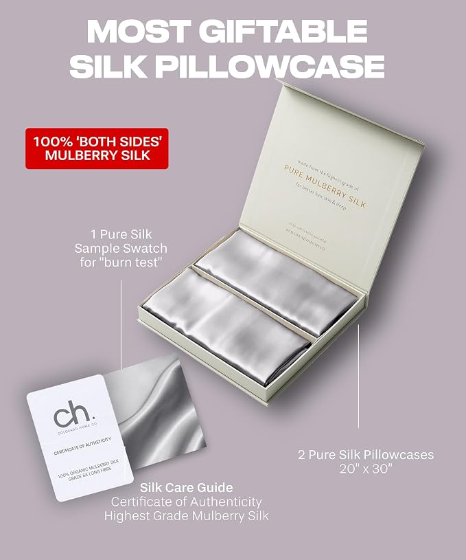 SUNDAYSILKS™ | Silk Pillow Cases 2 Pack | 22 Momme Mulberry Silk Pillowcase Set - Image 6