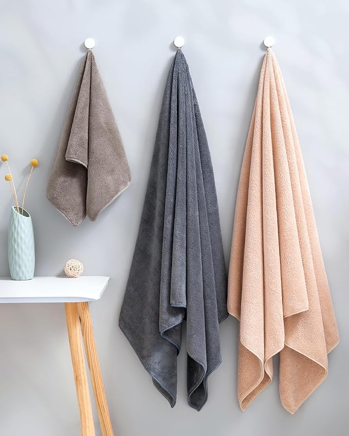 Lumimi Towel Set of 6 Very Soft Microfiber 3 Bath and 3 Hand Towels Quick Dry - Image 7