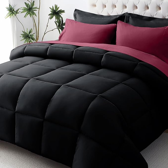 JOLLYVOGUE Queen Comforter Set, Ultra-Soft Bed in a Bag Queen Size 7 Pieces by JOLLYVOGUE