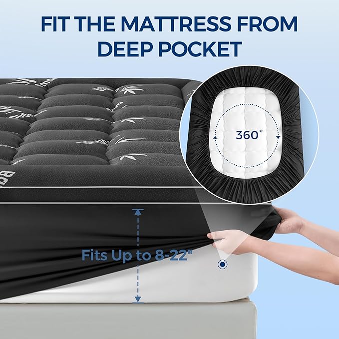 Mattress Topper Full Size, Cooling Extra Thick Breathable Viscose Made from - Image 6