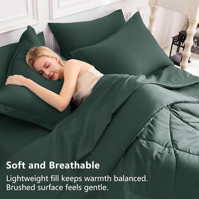 CozyLux Full Size Comforter Sets Forest Green - Image 3