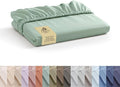 Linen Home 100% Cotton Percale Weave King Fitted Sheet, Deep Pocket, Crisp & by LINENHOME