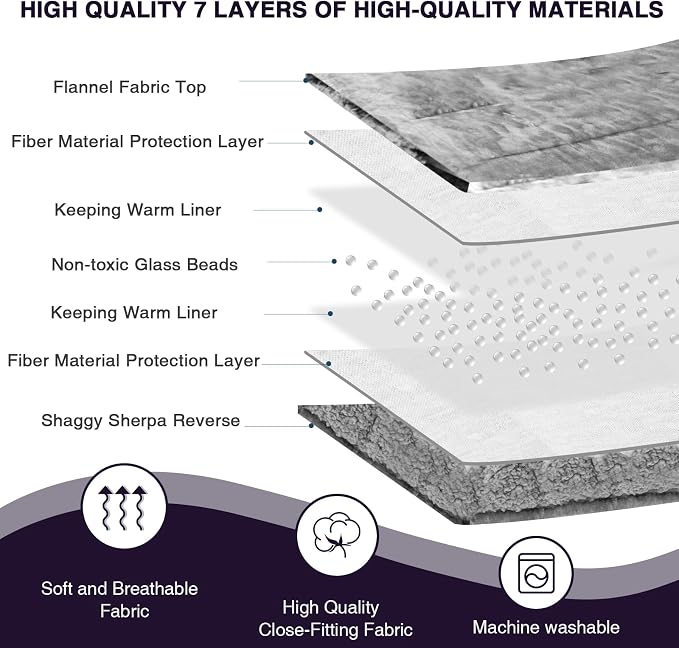 Aemicion Weighted Blanket for Adults, Fluffy Soft Sherpa Heavy Weighted Blanket - Image 5