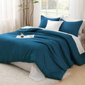 Litanika Teal Comforter Full Size, 3 Pieces Turquoise Lightweight Solid Bedding by Litanika