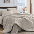 HEVUMYI Oatmeal Queen Comforter Set by HEVUMYI
