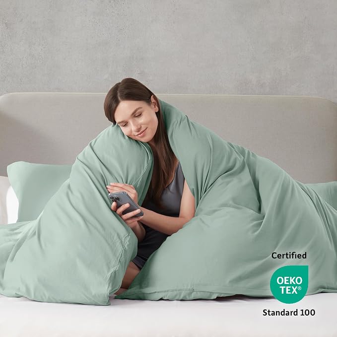 Nestl Sage Green California King Duvet Cover Sets - Image 3
