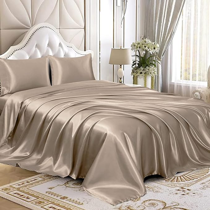 Homiest Taupe Satin Flat Sheet - Image 4
