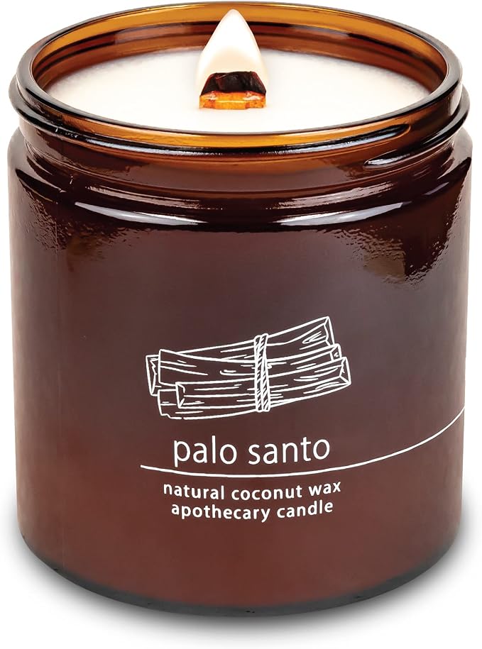 Hemlock Park Palo Santo Apothecary Hand-Poured Scented Candle | Crackling Wood by HemlockPark