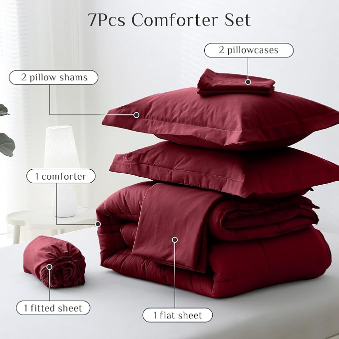 JOLLYVOGUE California King Comforter Set, Ultra-Soft Bed in a Bag Cal King Size - Image 5