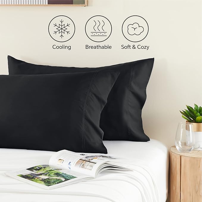 BEDELITE Pillow Cases Queen Size Set of 2, Rayon Derived from Bamboo, Cooling - Image 4