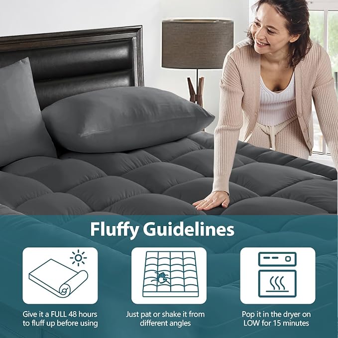 CYMULA California King Mattress Topper, Extra Thick 3D Snow Down Alternative - Image 5