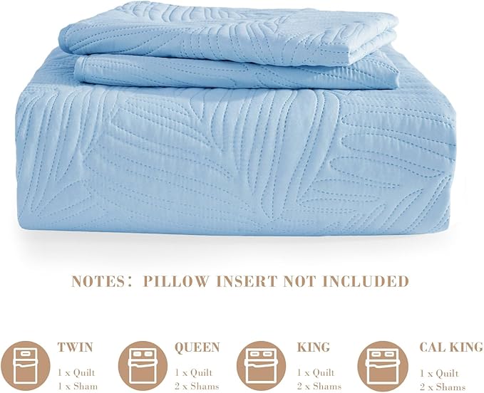 Exclusivo Mezcla Twin Quilt Bedding Set, Lightweight Sky Blue Quilts Twin Size - Image 6