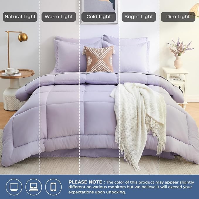 Sasttie King Size Comforter Set, 7 Pieces Bed in a Bag King, Complete Bedding - Image 8