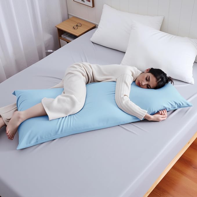 Body Cooling Pillow Case, Viscose Derived from Bamboo Long Pillow Protectors - Image 7