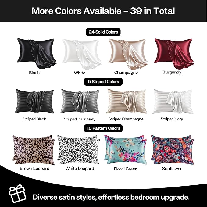 MR&HM Satin Pillowcase for Hair and Skin, Silk Satin Pillowcase 8 Pack - Image 7