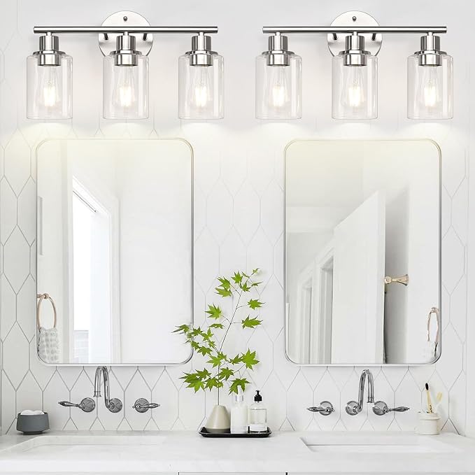 Zarbitta 3-Light Bathroom Light Fixtures, Brushed Nickel Vanity Light, - Image 5