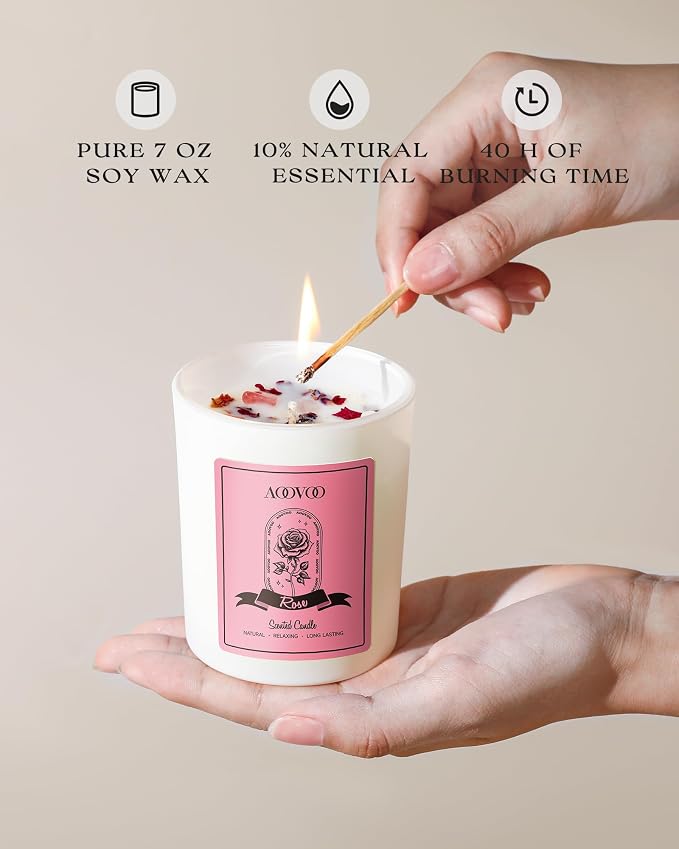 AOOVOO Rose Scented Candles for Women - Image 4