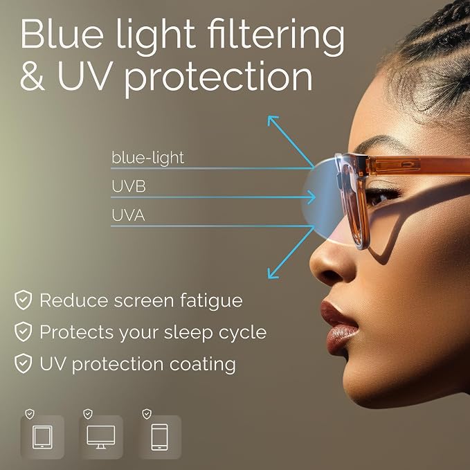 miyya Blue Light Glasses for Women & Men – Oversized UV & Blue Light Blocker - Image 4