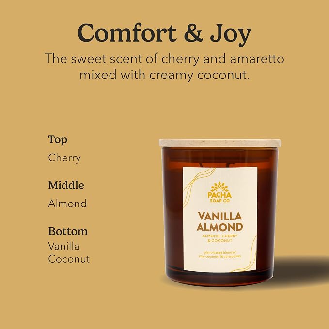PACHA SOAP Co. Vanilla Almond Candle, 7 oz - Image 3
