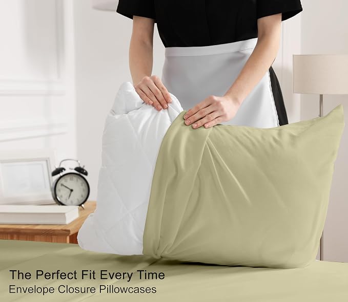 RUVANTI 100% Cotton Sheets – California King Percale Bedding, Cooling & - Image 7