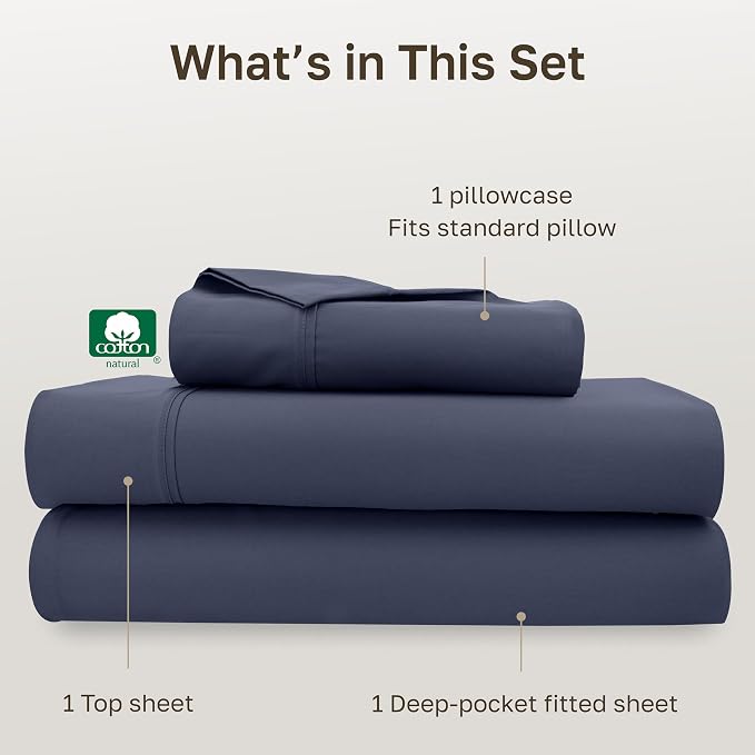 California Design Den Soft 100% Cotton Twin Size Bed Sheets Set, 400 Thread - Image 4