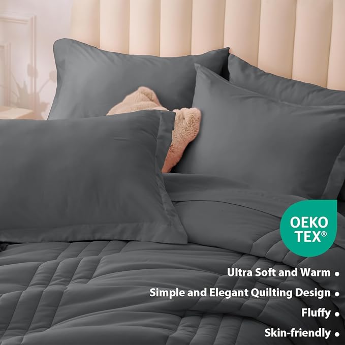 King Comforter Set Dark Grey - Image 5