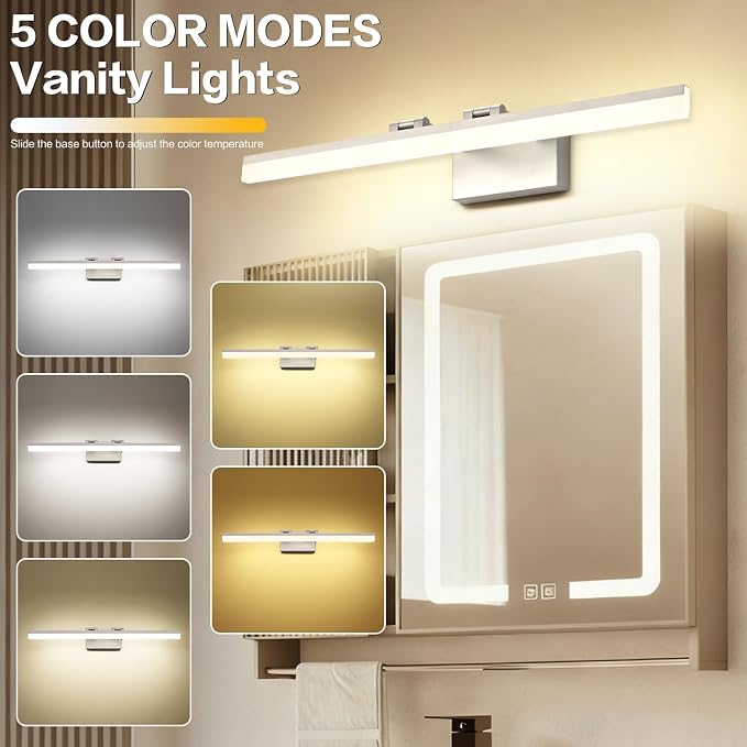 SOLFART 31.5 Inch Dimmable Bathroom Vanity Lights Over Mirror 5 Color - Image 3