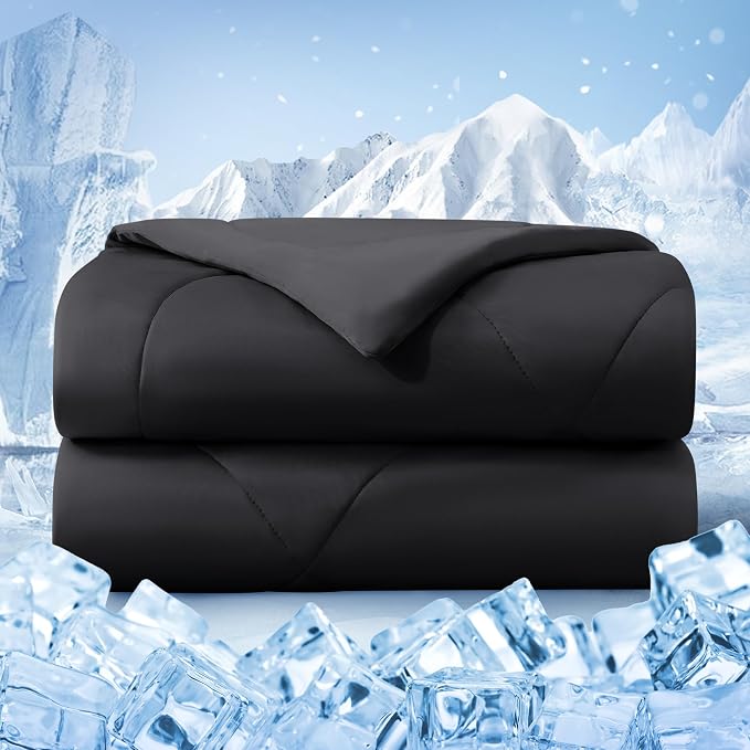 Cooling Comforter Queen Size, Double-Sided Cold Tech Fabric Quilted Bed by bedsmile