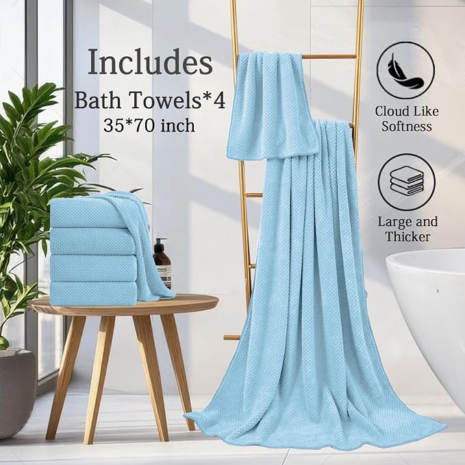 Hailea Extra Large Bath Towels Set 35x70 Inches - Image 6