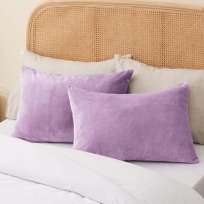 BEDELITE Flannel King Size Pillow Cases Set of 2, Super Soft Fleece Pillowcases - Image 8