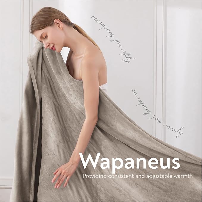 Wapaneus Foot Pocket Heated Blanket Electric Throw - Image 2