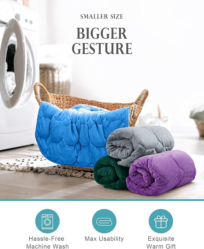 Cottonblue Weighted Lap Blanket 7lbs, Cozy Luxury Crystal Velvet Weighted - Image 8